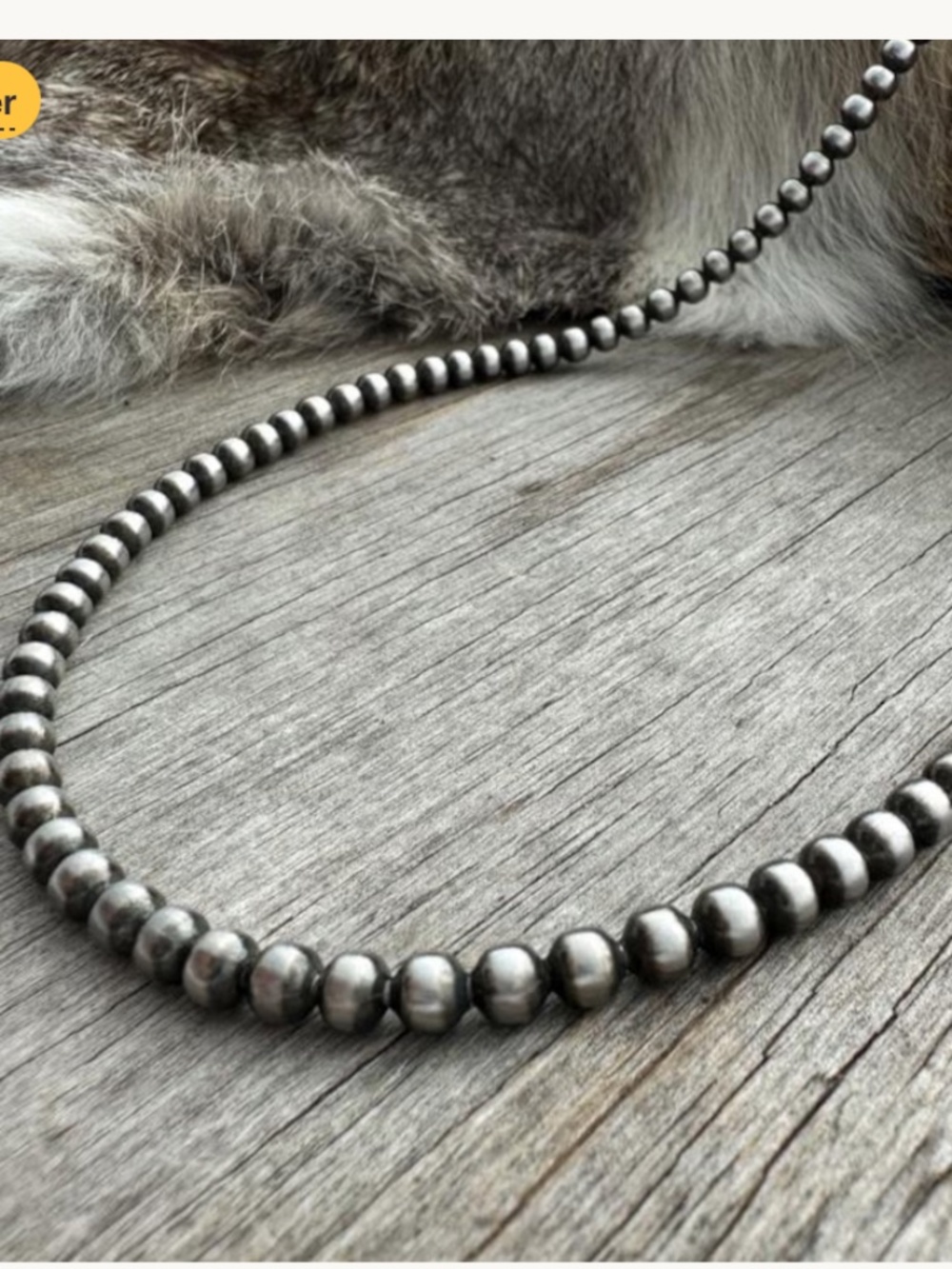 Navajo Pearl Bead Sterling Necklace